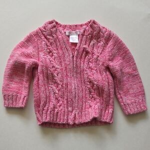 Cozy Pink Cable Knit Kids Jacket